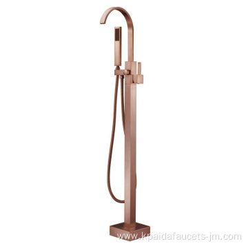 Brass Single Handle with Hand Shower Faucets Freestanding Bathtub Faucet Tub Filler Floor Mount